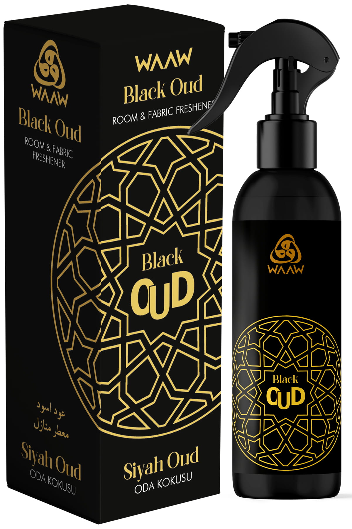 Siyah Misk ve Black Oud 400 ml Alkolsüz Oda ve Seccade Spreyi